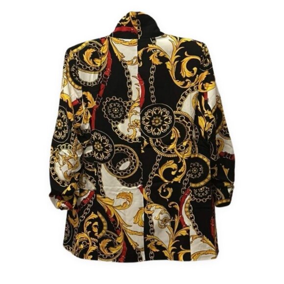 Women's Blazer Jacket - Black and Gold Chain Design - Picture 4 of 8